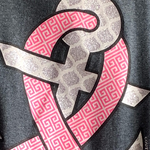 COUTURE Hope Anchors the Soul Hebrews 6:19 Pink Breast Cancer Ribbon Tee Shirt - Picture 7 of 9